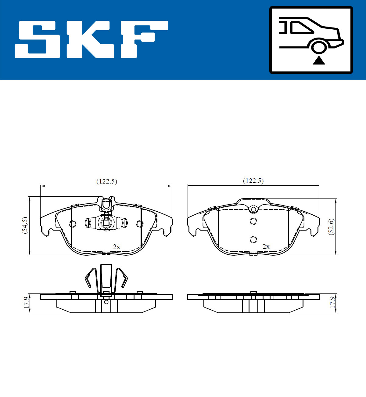 Set placute frana,frana disc VKBP 90114 SKF